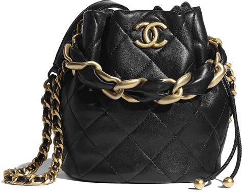 chanel vinyl spirit drawstring tote black|chanel lambskin bag.